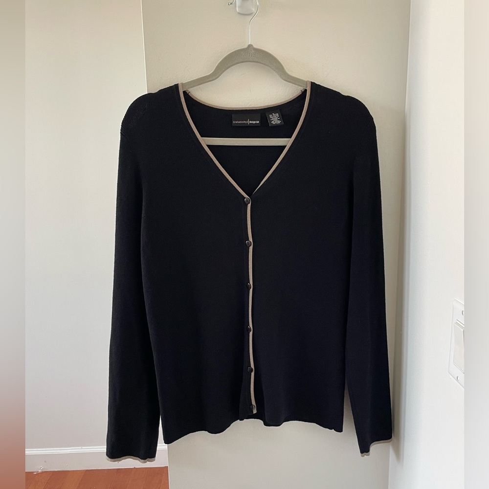 Basic Black Cardigan, size M